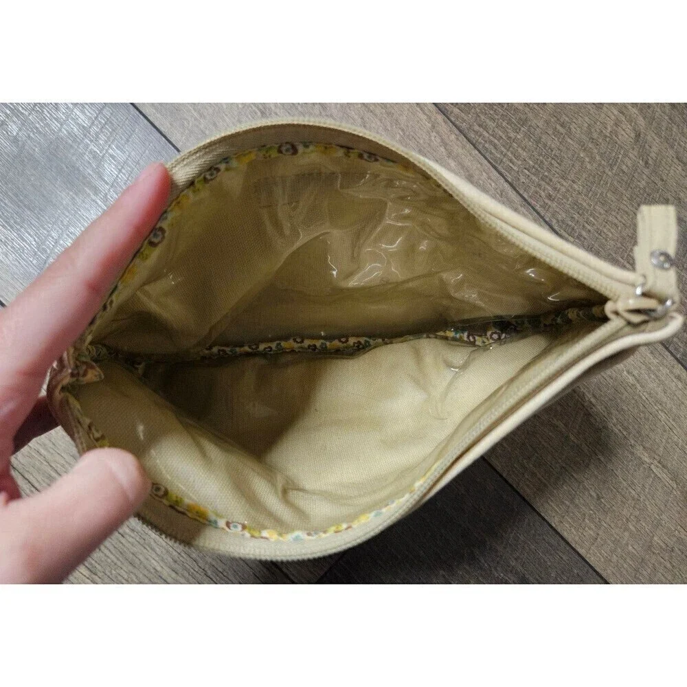 Vera Bradley Dockside Cosmetic Makeup Clutch Sand Tan